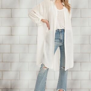 BUTTON-UP VENTED LONGLINE SHIRT - NEW!